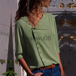 Vrouwen Blouses Shirts Hot 2018 Mode 7 Kleuren Knopen Onregelmatige Lange Mouwen Blouse Vrouwen Sexy Herfst Blouses Skew Kraag Shirts Geel Vrouwelijke Tops J230802