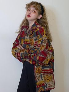 Chemisiers pour femmes Chemises HOUZHOU Vintage Blouse Femmes 90s Esthétique Oversize Harajuku À Manches Longues Rétro Mode Streetwear Style Coréen Automne 230325