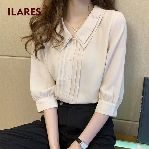 Chemisiers pour femmes Chemises ILARES Blouse Femmes Mode Plus Size Shirt Tops Femme 2023 Mousseline de soie Vêtements élégants Vintage Office Korean Top XXL