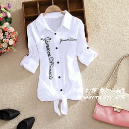 Chemisiers femme chemises Kimono Cardigan chemisier blanc chemise femme col rabattu manches longues lin haut en coton