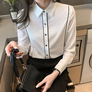 Blouzen voor dames shirts dames blouse mode dames interview formele lente professionele lange mouw shirt patchwork contrast color tops 230424