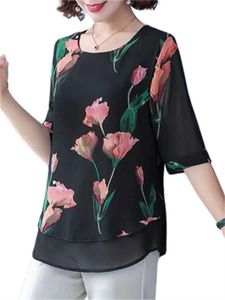 Chemises pour femmes chemises en vrac Femmes Spring Summer Blans Shirts Lady Fashion Casual Short Slve O-Neck Jacquard Blusas Tops WY0529 Y240426