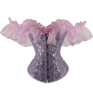 Blouses pour femmes Chemises Épaules dénudées Top Corset Sexy Gothique Corsets et Bustiers Overbust Minceur Taille Formateur Volants Manches Courtes Femmes YQ240120