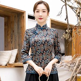 Blouses voor dames shirts oosterse stijl vrouwen shirt traditionele Chinese blouse cheongsam dame kleding qipao jurk mandarijn kraag jurk vestido m4xl 230517