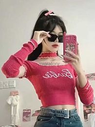 Blusas para mujer Camisas Qweek Y2k Sexy Crop T Shirt Mujeres Moda coreana Streetwear Carta Bordado Classic Party Tees Tops recortados 2023 Kpop Spring YQ231213