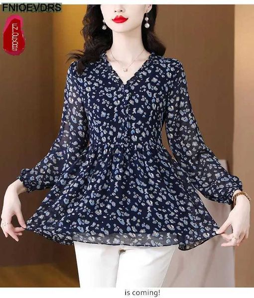 Blouses pour femmes Chemises S-2XL 2023 femmes ventes chaudes mode élégant bureau dame travail volants chemise décontracté ventre tunique Peplum volants hauts et chemisiers YQ240119