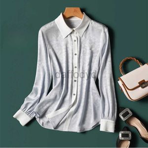 Chemises de chemisiers pour femmes chemises pour femmes imprimées en satin Nouveaux chemisiers vintage de soie