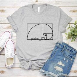 Damesblouses Shirts Shirts Fibonacci Spiraal T-shirt Unieke Wetenschap Wiskunde Gulden Snede Super Ingenieur Shirt 240229