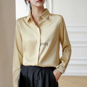 Blouses pour femmes Chemises Simple Boutons cachés Blanc Femmes Mode Automne Winte Basic Lady OL Style Tops Vintage Cloingyolq