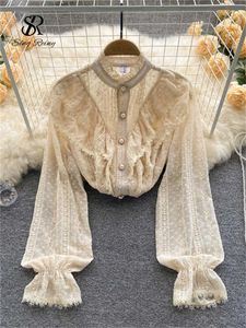 Blouses voor dames shirts singreiny elegante Franse blouse vrouwen