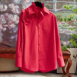Chemisiers femme chemises printemps automne hiver chemise de Base 2024 chemisier rouge Camisas