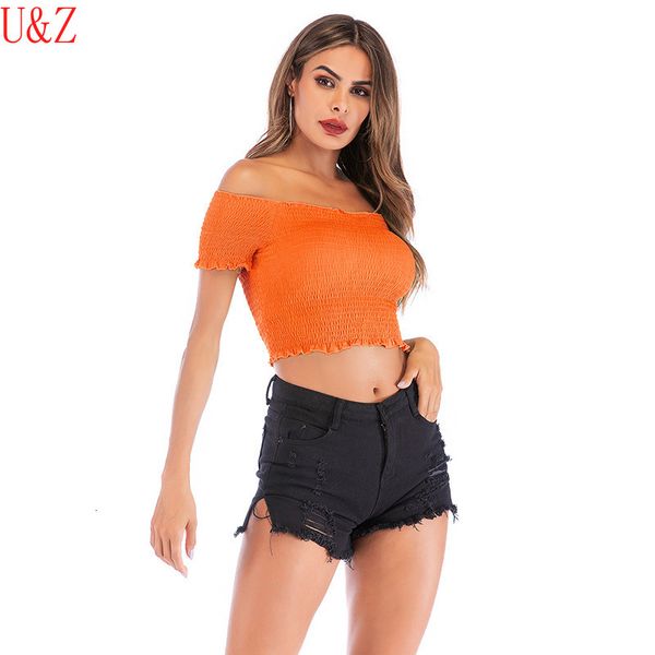 Chemisiers pour femmes Chemises Printemps été Sexy Tops courts avec un joli bord Belles femmes Jaune Orange Blanc Beige Noir top femme 230303