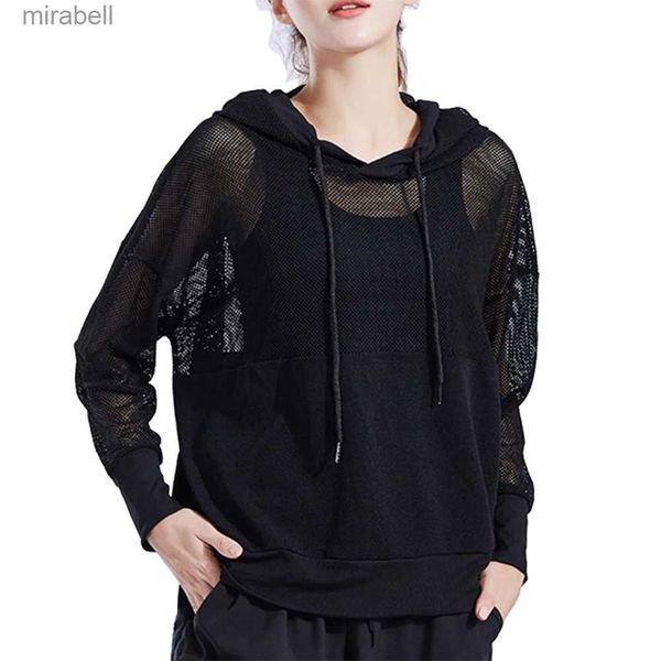 Women's Blouses Shirts Printemps été femmes chemises de sport maille creuse dessus de Yoga Femme course Jogging séchage rapide à manches longues vêtements de sport YQ240119