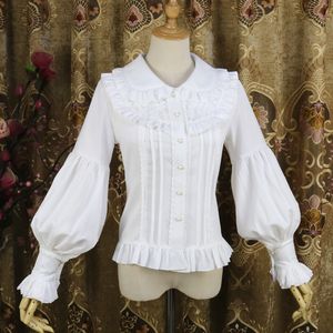 Chemises de chemisiers pour femmes Vintage à manches longues Peter Pan Collar Lorita Shirt 230404