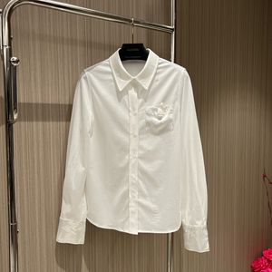 Chemisiers pour femmes chemises en coton blanc nouvelle chemise de style chinois avec tissu jacquard blanc