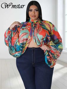 Chemisiers pour femmes Chemises Wmstar Plus Size T-Shirts Imprimer Femmes Tops À Manches Longues Ouvert Maille Lâche Voir À Travers Sexy En Mousseline De Soie En Vrac En Gros Dropshipping L230712