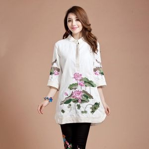 Women's Blouses Shirts Woman Blouse 2023 Spring Summer Kaftan Stijlvolle Mexicaanse bloemen Borduurder Boho Chic Folk Vintage Shirt Female Tuniek 4