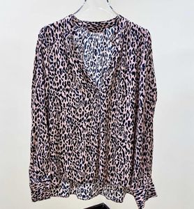 Chemises pour femmes chemises femme mode rose léopard à imprimé voleur Viscose Boutons avant animaux tops