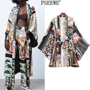 Chemisiers Femme Chemises Femme Kimono Patchwork Long Femme Kimono Été Vintage Ceinture Style Japonais Plage Manches Longues Blouses Décontractées 230721