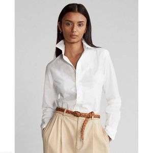 Blusas de mujer Camisas Polos de mujer Moda coreana Bordado Caballo pequeño Camisetas de manga corta Algodón Polo casual Mujer Turn Down Collar Button