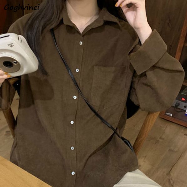 Blouses pour femmes Chemises Femmes chemises couleur unie école Style japonais étudiantes col rabattu doux loisirs ample rétro Ins 3XL tout-match 230308