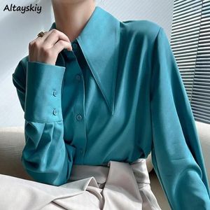 Blusas para mujer Camisas Mujer Sólido Chemise Femme Básico Clásico Oficina Señora Estilo coreano Moda diaria Tender Chic Todo fósforo Minimalista