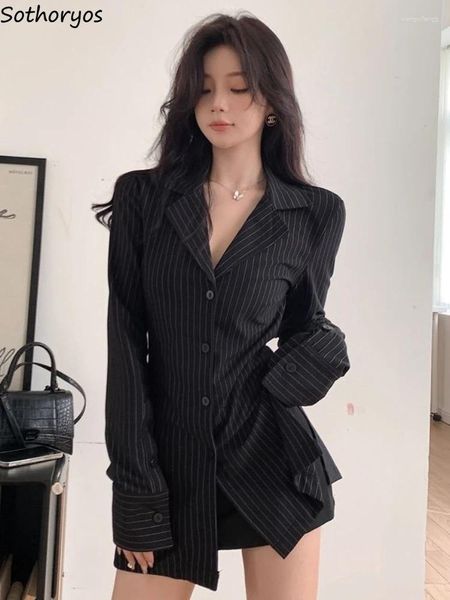 Blouses pour femmes Chemises Femmes Rayé Élégant Basique Doux Loisirs Style Coréen Personnalité All-match Automne Charmant Délicat Tendre