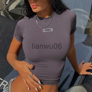 Dames Blouses Shirts Vrouwen Top T Shirt Vrouwen Zomer O Neck Base Tees Streetwear Slim Casual Y2K Casual Vrouwelijke Skims T-shirts met lange mouwen J230802