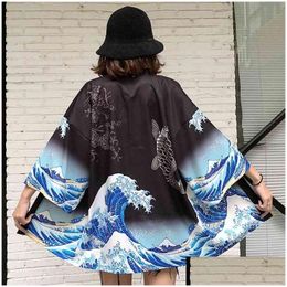 Blusas para mujer Camisas Tops para mujer y camisa Harajuku Kawaii Ropa informal japonesa Traje Kimono Cardigan Mujer Blusa Yukata Mujer Dh1Nd