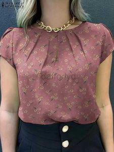 Chemises de chemisiers pour femmes Zanzea Shirt Holidi Fashion Floral Imprimé Blouse à manches courtes Tops Summer Summer Elegant Party Blusas 240411