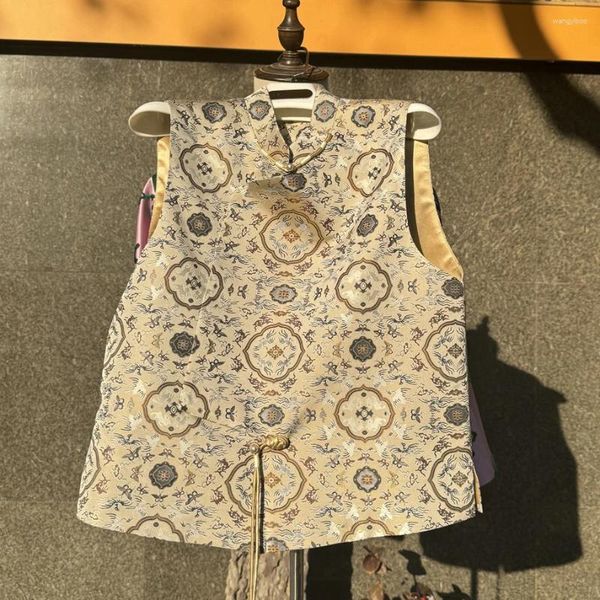 Blusas de mujer Vestido bordado de seda Hecho a medida Chaleco cultural de China Tops Traje de celebridad Mujer rica Clase alta Único en su tipo