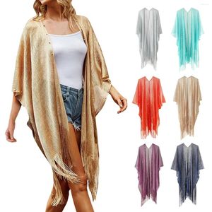 Bogas de mujer Smock Europa y los Estados Unidos Summer Nail Pearl Beach Shawl Cardigan Bikini en Long Sexy Cover Ups para mujeres