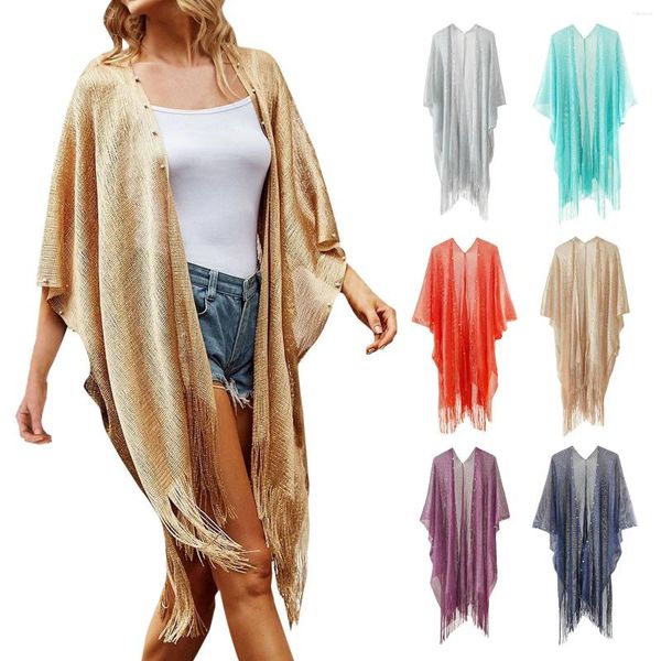 Blouses pour femmes Smock Europe et États-Unis Été Nail Pearl Beach Wear Wrap Cover Up Dressy Femmes Cardigan