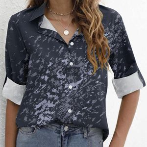 Chemisiers pour femmes T-shirts de football pour les femmes Mode Chemises boutonnées Lâche Col en V Thermique Tunique Tops Chemise à manches longues pour femmes