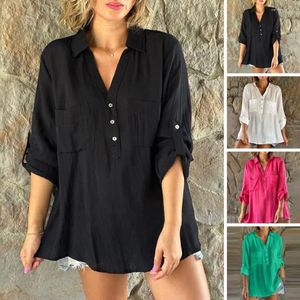 Blouses pour femmes Shirt de couleur de couleur massif