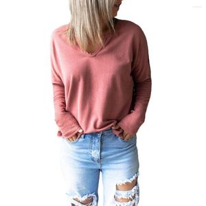 Women voor blouses vaste kleur vrouwen blouse zachte lange mouw v-neck warm fleece splicing pullover shirt top dames kleding 2022