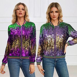 Cardigan à manches longues et paillettes pour femme, chemisier, tunique avec poches, actif, printemps et automne