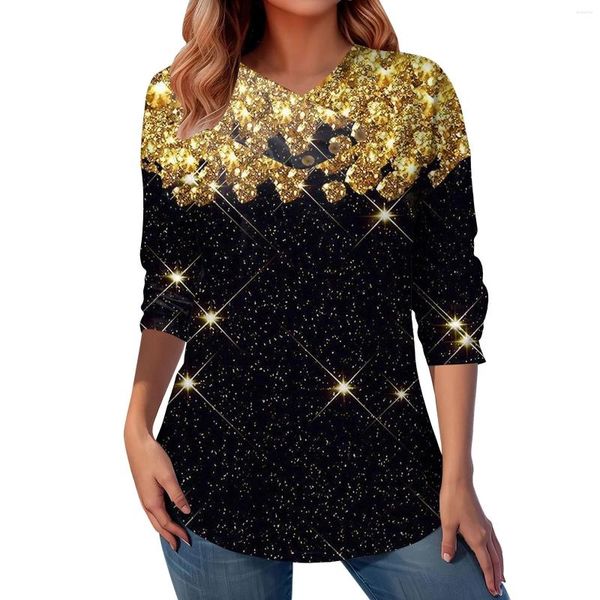 Blouses pour femmes Printemps et automne Femmes Blouse Pull Col rond Solide Bow Imprimer Strass Chemises à manches longues Casual Blusa Feminina