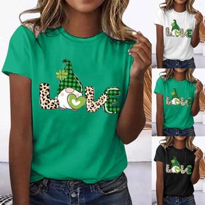 Women's Blouses St. Patrick's Day Dames Elegante vrouwen Casual Drukoverhemden Round Neck Short Sleeve T -shirt Tops Tunic Blouse