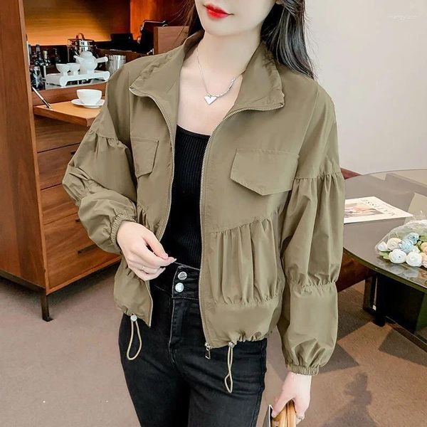Blouses pour femmes Stan Spring et veste d'automne pour 2024 Instagram Slinom Slipage Vintage Verage Mabinement