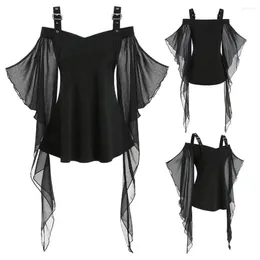 Damesblouses Stijl Dames Top Chique Vleermuismouwen Halloween Tops Voor A-lijn Slim Fit Kanten Kwastje Details Verstelbare bandjes Cosplay