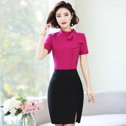 Women's Blouses Styles 2022 Summer Office Ladies Work Wear Blouse vrouwelijke tops kleding ol formal uniform ontwerpen zakelijk shirt voor vrouwen