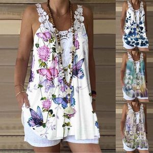 Dames blouses zomer boho kanten blouse dames mouwloze tanktops oversized strandkleding vakantie losse dames backless shirts casual camis