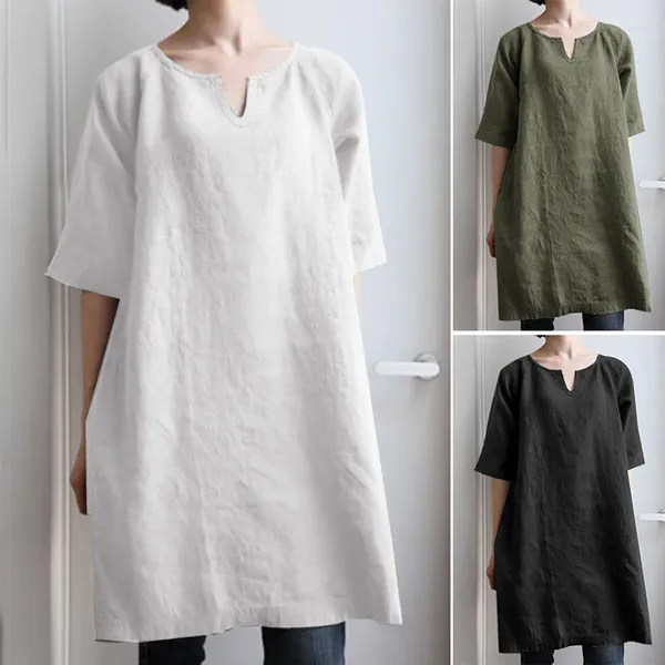 Blouses pour femmes Summer Plus taille de la chemise de dames décontractées 6xl 5xl 4xl mode littéraire rétro chinois en V