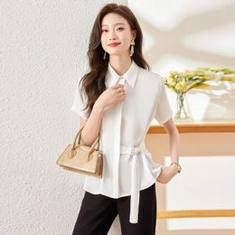 Blouses pour femmes Chemises à manches courtes d'été Formelle OL Styles Professionnel Femmes Business Work Wear Femme Tops Vêtements Élégants S-3XL