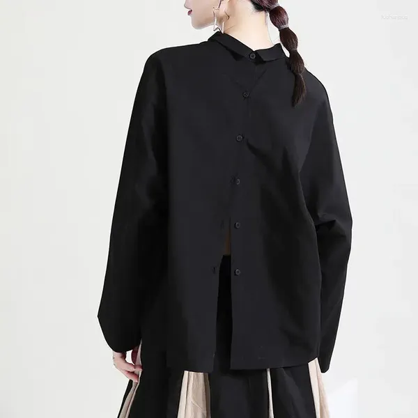 Blouses pour femmes Superaen 2024 Automne / hiver Dark Style Design Butter Up Shirt Long Streetwear Shirts
