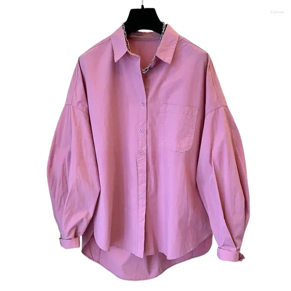 Blouses pour femmes Superaen 2024 Spring Bubble Sleeve Loose Casual Casual Long Shirt Top Corean Design