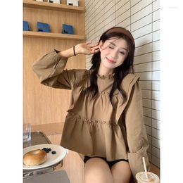 Blusas de mujer Syeazeam Camisas de mujer Camisa linda casual Primavera Coreano Dulce borde reductor de edad Top Simple Versátil Ropa de moda femenina