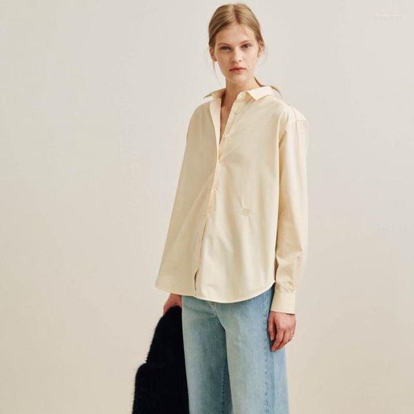 Blusas de mujer Totem-Camisa clásica de manga larga para mujer, Tops blancos de algodón puro para mujer, blusa de primavera y verano