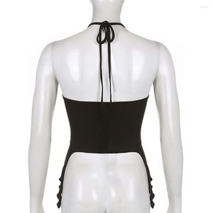 Dames blouses trendy sexy vest verstelbaar bandage zachte stof vrouwen spaghetti riemen halter crop top